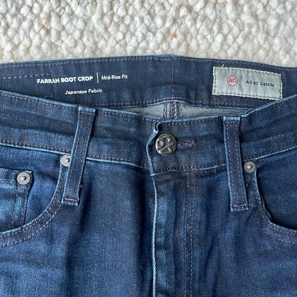 Adriano Goldschmied AG Farrah Crop Boot Mid Rise Japanese Denim Dark Wash 29 - Picture 7 of 8